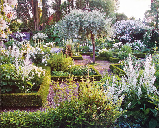 成都私家花园设计浓淡相宜的白色花朵