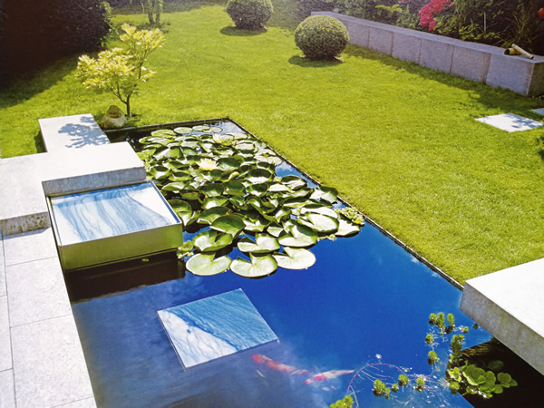 成都私家花园四方水池造型设计